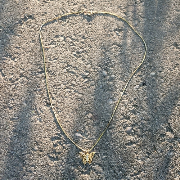Gold-Toned Butterfly Necklace - Picture 2 of 2